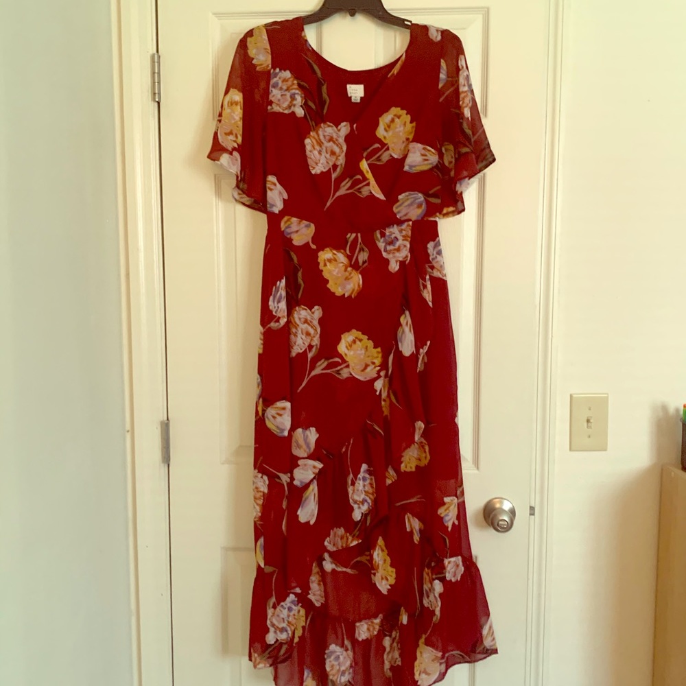 Maroon Floral Dress